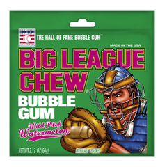 Big League Chew Bubble Gum Watermelon Flavor 2.12 oz Each Pack Quantity 12 Packs Per Box Sweet Browse at UsaCandyWholesale.Com