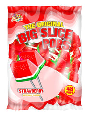 Big Slice Pops by Alberts - Strawberry Flavor Quantity 48 Pops Per Bag Sweet Browse at UsaCandyWholesale.Com