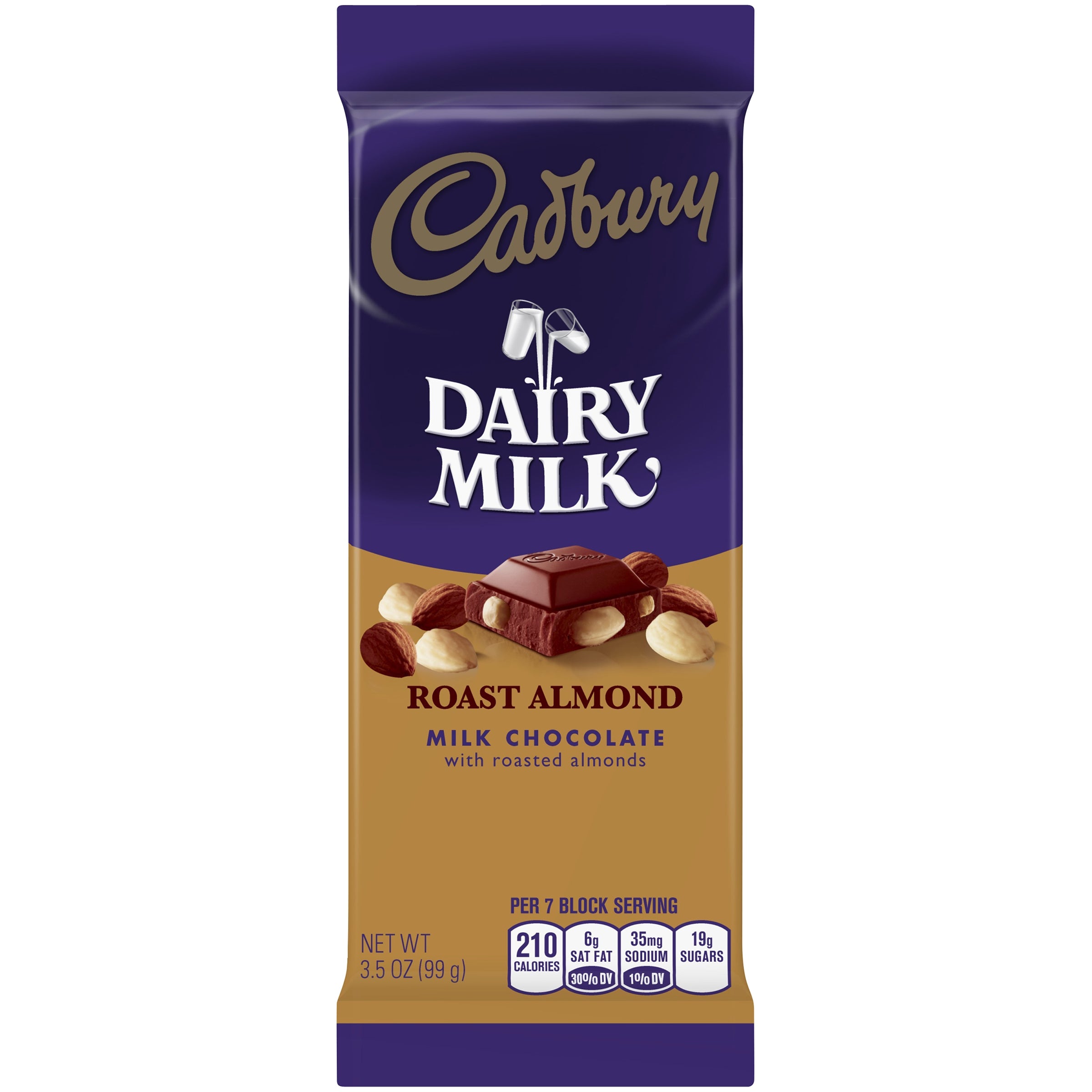 Cadbury Roasted Almond with Chocolate Giant Bar 3.5 oz Each Bar Quantity 14 Bars Per Case Sweet Browse at UsaCandyWholesale.Com