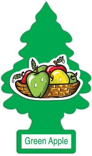 Car Air Freshener Little Trees Green Apple Scented Individually Wrapped Quantity 24 Pieces Per Bag Happy Browse at UsaCandyWholesale.Com