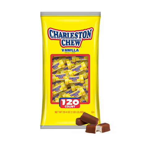 Charleston Chew By Tootsie Vanilla Covered Chocolate Snack Size Bulk Wrapped Candy Quantity 120 Pieces Per Bag Sweet Browse at UsaCandyWholesale.Com