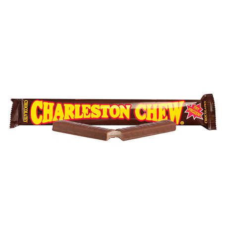 Charleston Chew Chocolate Chewy Flavored Nougat with a Delicious Chocolatey Coating 1.8 oz Each Bar Quantity 24 Bars / Box Sweet Browse at UsaCandyWholesale.Com