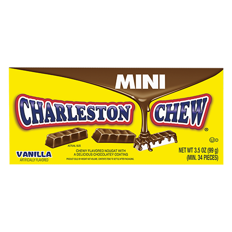 Charleston Chew Vanilla Mini Theater Movie Box 3.5 oz Each Box Quantity 12 Box Per Case Sweet Browse at UsaCandyWholesale.Com