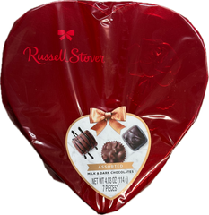 Chocolate Heart Valentine Assorted Milk & Dark Chocolate 4.03 oz 7 Pieces Per Heart By Russell Stover Quantity 1 Heart Sweet Browse at UsaCandyWholesale.Com