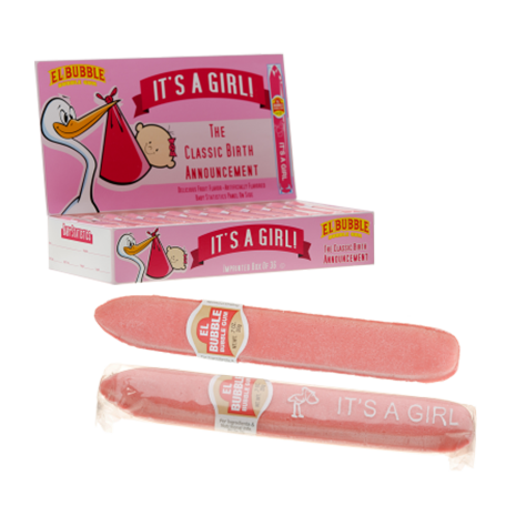 Cigar Gum It's A Girl Cigar Bubble Gum (36 Pieces Per Box)