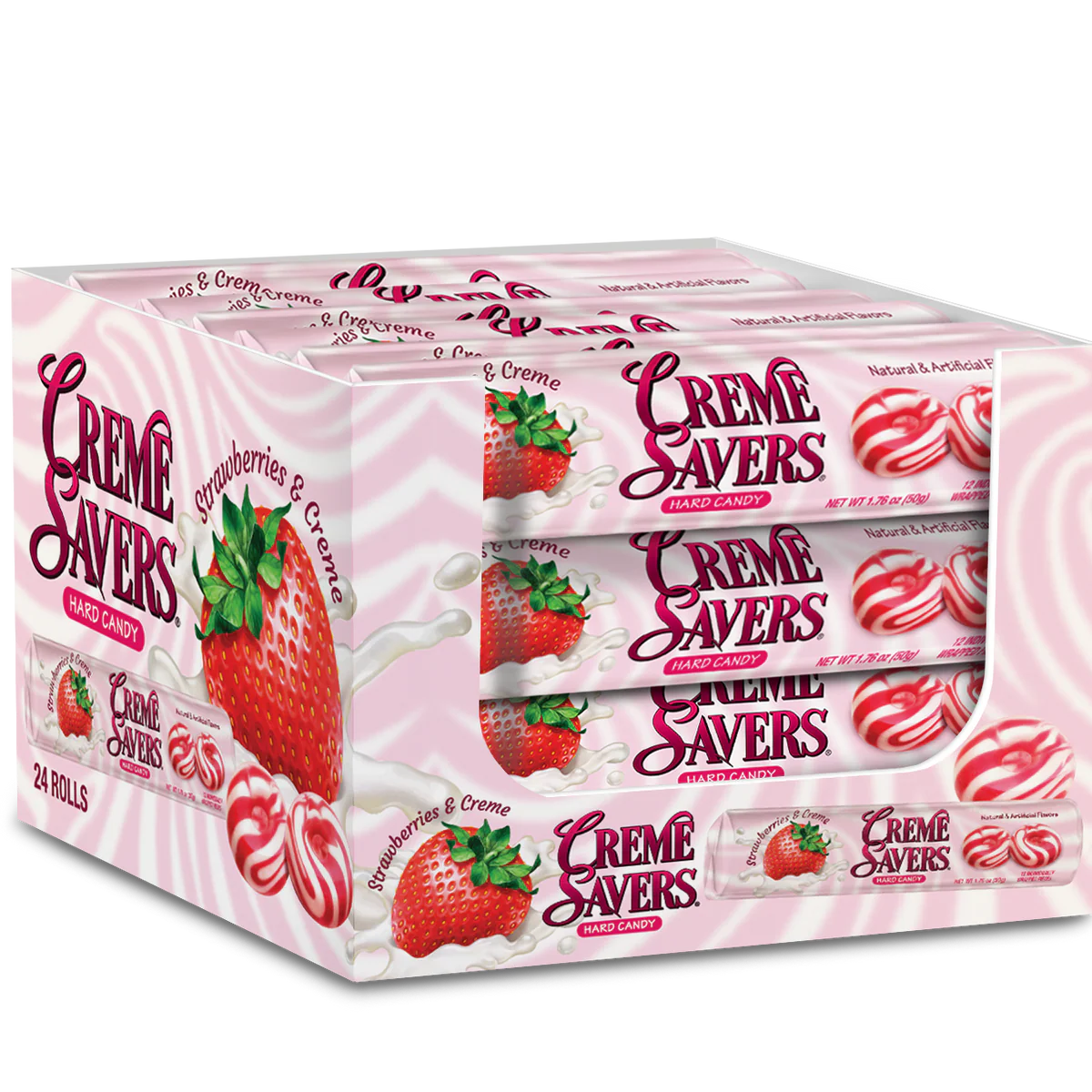Creme Savers Strawberry (24 Rolls Per Box)