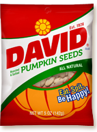 David Pumpkin Seeds Original Flavor Each Pack 2.25 oz Quantity 12 Packs Per Case Sweet Browse at UsaCandyWholesale.Com
