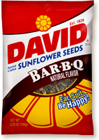 David Sunflower Seeds BBQ 1.5 oz Each Pack Quantity 12 Packs Per Box Happy Browse at UsaCandyWholesale.Com