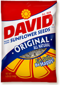 David Sunflower Seeds Original 1.5 oz Each Pack Quantity 12 Packs Per Box Sweet Browse at UsaCandyWholesale.Com