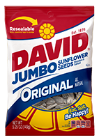 David Sunflower Seeds Original 5 oz Each Pack Quantity 12 Packs Per BoxSweet Browse at UsaCandyWholesale.Com