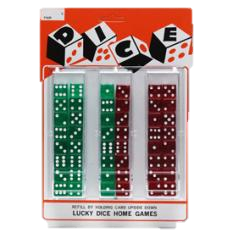 Dice Clear Red & Green Colors Quantity 36 Pieces Per Display Happy Browse at UsaCandyWholesale.Com
