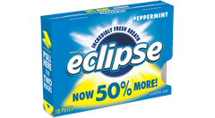 Eclipse Gum Peppermint Flavor Sugar Free Gum Quantity 18 Pieces Per Pack 8 Packs Per Box Sweet Browse at UsaCandyWholesale.Com