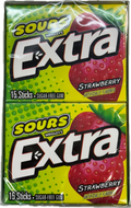 Extra Gum Sour Strawberry (10 Packs Per Box)