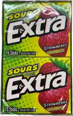 Extra Gum Sour Strawberry (10 Packs Per Box)