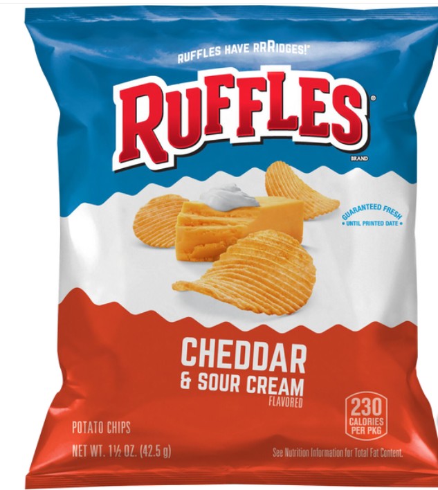 Frito-Lay Ruffles Cheddar & Sour Cream Chips 1.5 Each Pack Quantity 10 Packs Sweet Browse at UsaCandyWholesale.Com