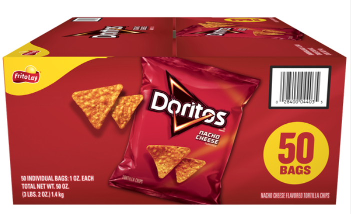 Frito Lay Doritos Nacho Cheese Chips 1 oz Each Pack Quantity 50 Packs Per Case Sweet Browse at UsaCandyWholesale.Com