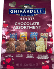 Ghirardell Chocolate Heart Assorted Milk Chocolate. Caramel Sea Salt, Caramel & Creme Brulee Wrapped Qty 15.2 oz Per Bag Sweet Browse at UsaCandyWholesale.Com