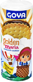 Goya Golden Maria Cookies Sandwich Chocolate 5.1 oz (8 Packs Per Box)