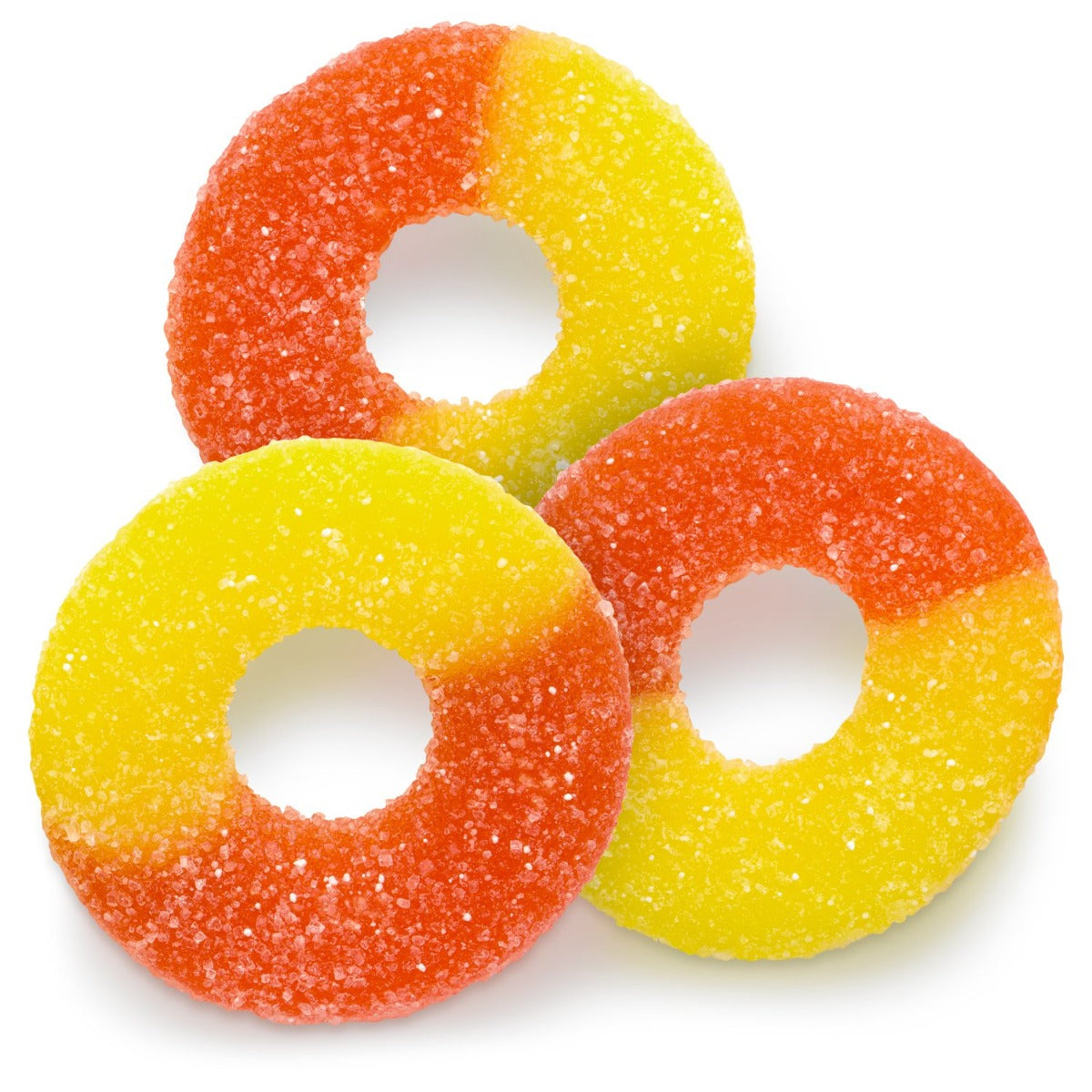 Gummy Ring Peach Flavor Bulk Candy Individual Unwrapped By Albanese Quantity 4.5 Pounds Per Bag Sweet Browse at UsaCandyWholesale.Com