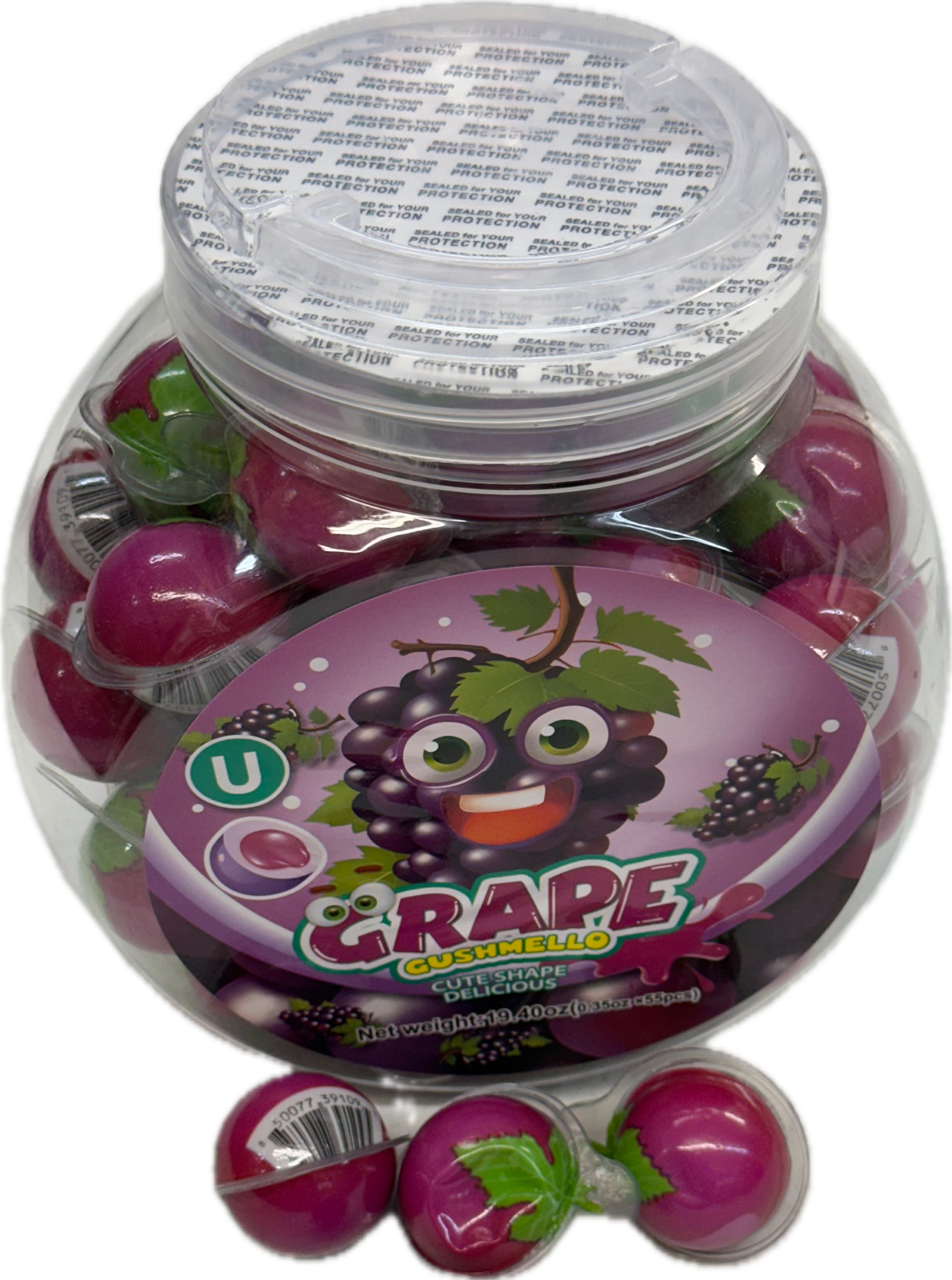 Gushmello Grape Gummy Candy (55 Pieces - Jar) at UsaCandyWholesale.Com
