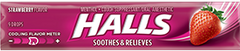 Halls Cough Drops Strawberry Flavor Quantity 9 Drops Per Pack 20 Packs Per Box Sweet Browse at UsaCandyWholesale.Com