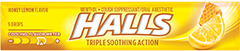 Halls Honey Lemon Triple Soothing Action Soothes Sore Throats Relieves Coughs Quantity 20 Packs Per Box Sweet Browse at UsaCandyWholesale.Com