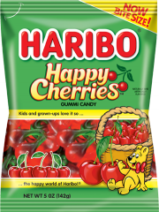 Haribo Happy Cherry Gummy Candy 5 oz Each Bag Quantity 12 Bags Per Case Sweet Browse at UsaCandyWholesale.Com