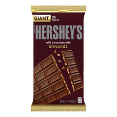 Hershey Milk Chocolate with Almond Each Giant Bar 7.37 oz Quantity 1 Giant Bar Sweet Browse at UsaCandyWholesale.Com