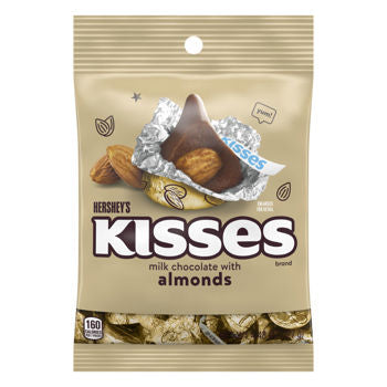 Hershey's Kisses With Almond Peg Bag 4.48 oz Each Bag Quantity 3 Bags Sweet Browse at UsaCandyWholesale.Com