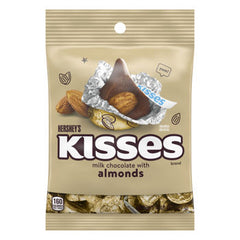 Hershey's Kisses With Almond Peg Bag 4.48 oz Each Bag Quantity 3 Bags Sweet Browse at UsaCandyWholesale.Com