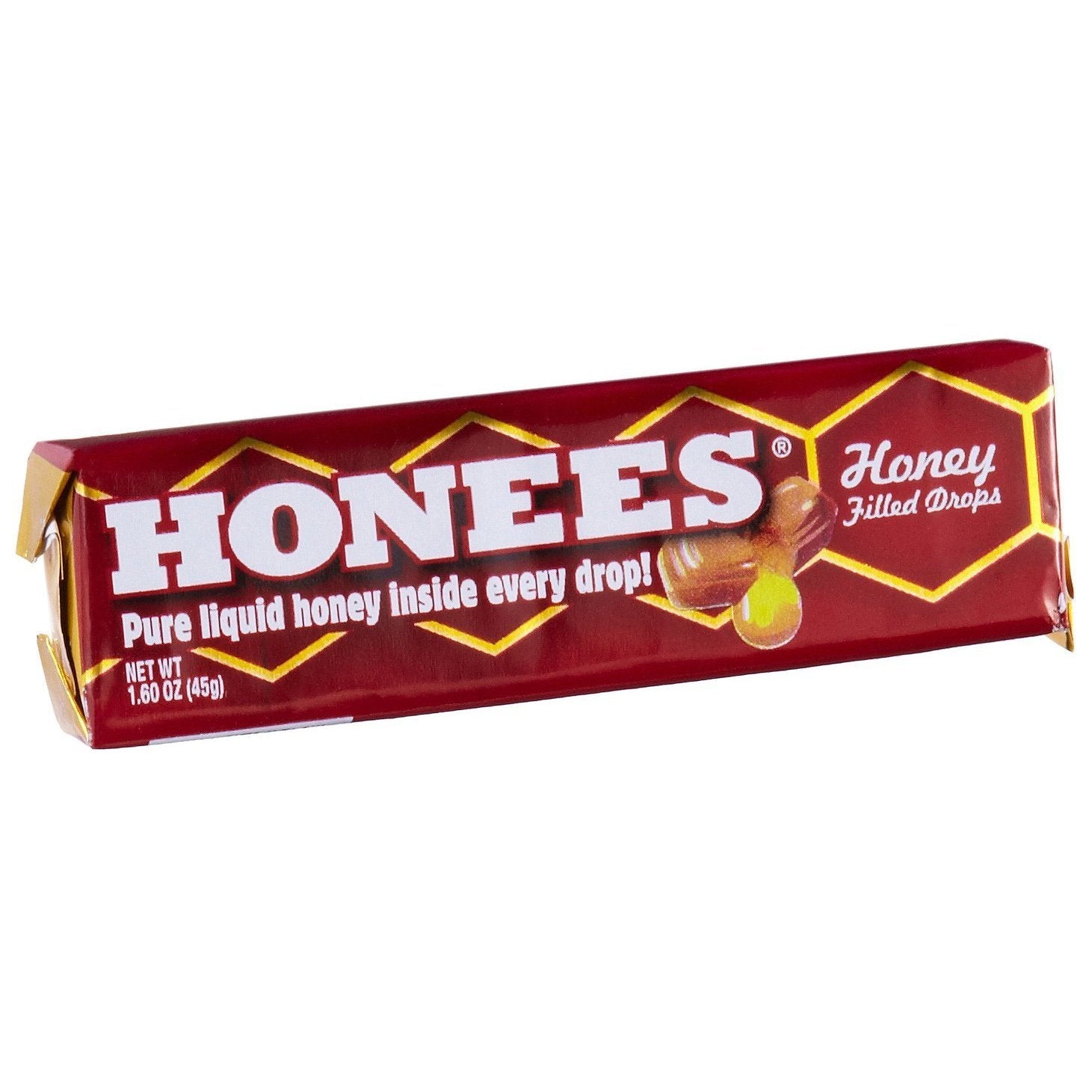 Honees Filled Drops Pure Liquid Honey Inside Every Drop 1.6 Each Pack Quantity 24 Packs Per Box Sweet Browse at UsaCandyWholesale.Com