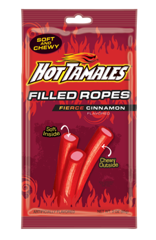 Hot Tamales Filled Ropes Peg Bag 3 oz Each Bag Quantity 3 Bags Sweet Browse at UsaCandyWholesale.Com