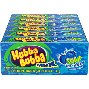 Hubba Bubba Gum Blue Raspberry (18 Packs Per Box)