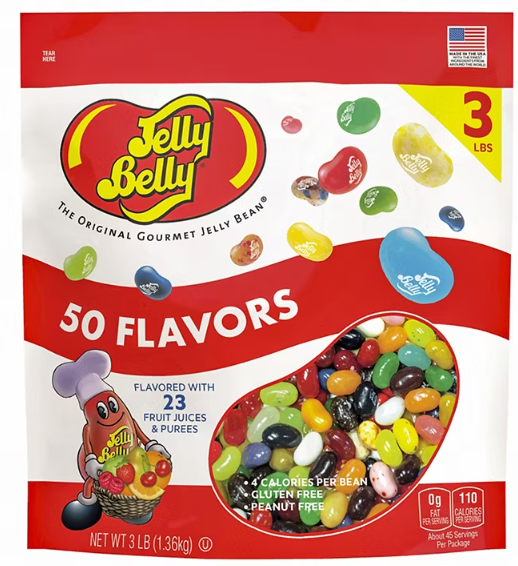 Jelly Belly Assorted Flavors Bulk Candy Individual Unwrapped Candy Quantity 3 Pounds Per Bag Sweet Browse at UsaCandyWholesale.Com