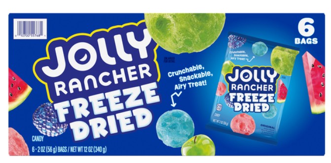 Jolly Original Rancher Freeze Dried Each Pack 2 oz Quantity 6 Packs Per Box Sweet Browse at UsaCandyWholesale.Com