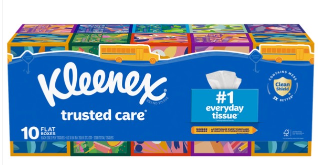 Kleenex Facial Tissue 2 Play 230 Sheets Per Box Quantity 230 Sheets Per Box 10 Boxes Per Case Happy Browse at UsaCandyWholesale.Com