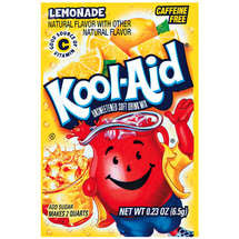 Kool aid Powder Lemonade Flavor 0.23 oz Each Pack Quantity 48 Packs Per Box Sweet Browse at UsaCandyWholesale.Com