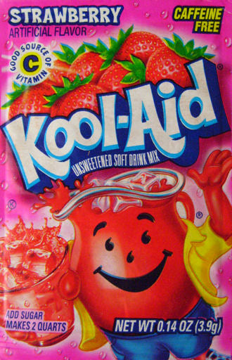 Kool aid Strawberry Flavor 0.14 oz (48 Packs Per Box)