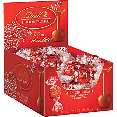 Lindt Lindor Milk Chocolate Truffles - Premium -Gift Edition Candy (Bulk, Individually Wrapped) Quantity 60 Pieces Per Box Sweet Browse at UsaCandyWholesale.Com