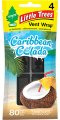 Little Trees Car Vent Wrap Caribbean Colada Scent Quantity 4 Pieces Per Pack 4 Packs Per Bag Happy Browse at UsaCandyWholesale.Com