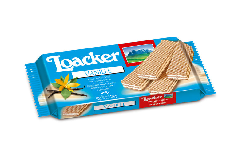 Loacker Wafer Cookies Vanilla Flavor 45 g (12 Packs Per Box)