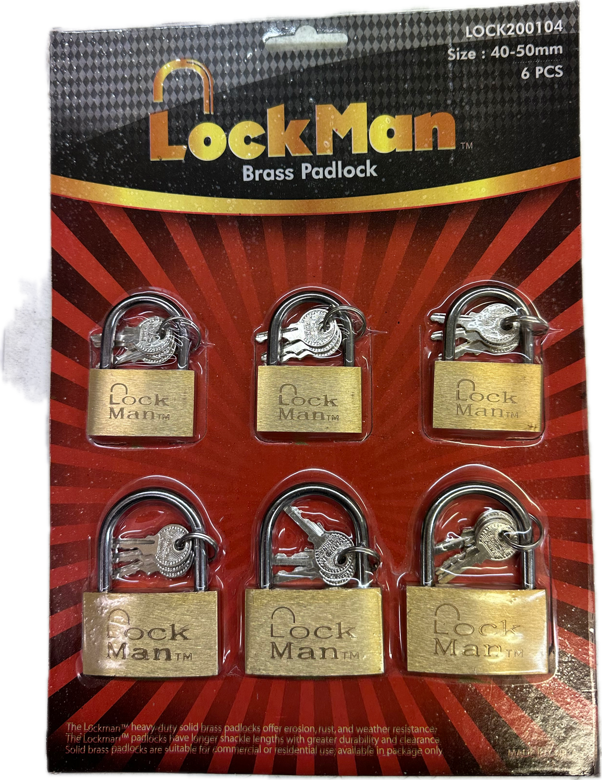 Pad Lock Size 30,35mm (6 Pieces Per Display)