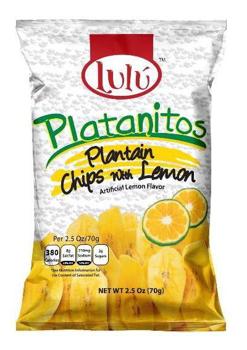 Lulu Plantain Lemon Chips 2.5 oz Each Bag Quantity 30 Bags Per Case Happy Browse at UsaCandyWholesale.Com