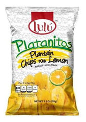 Lulu Plantain Lemon Chips 2.5 oz Each Bag Quantity 30 Bags Per Case Happy Browse at UsaCandyWholesale.Com
