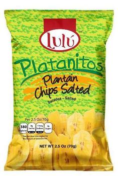 Lulu Plantain Salted Chips 2.5 oz Each Bag Quantity 50 Bags Per Case Happy Browse at UsaCandyWholesale.Com