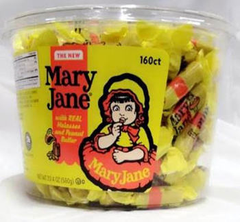 Mary Jane Original Bulk Candy Snack Size Wrapped Bulk Candy Quantity 160 Pieces Per Jar
 Sweet Browse at UsaCandyWholesale.Com