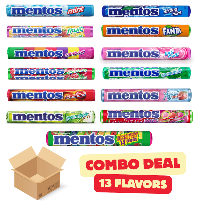 Mentos Mint Combo Deal 13 Flavors Free-Shipping (13 Rolls)