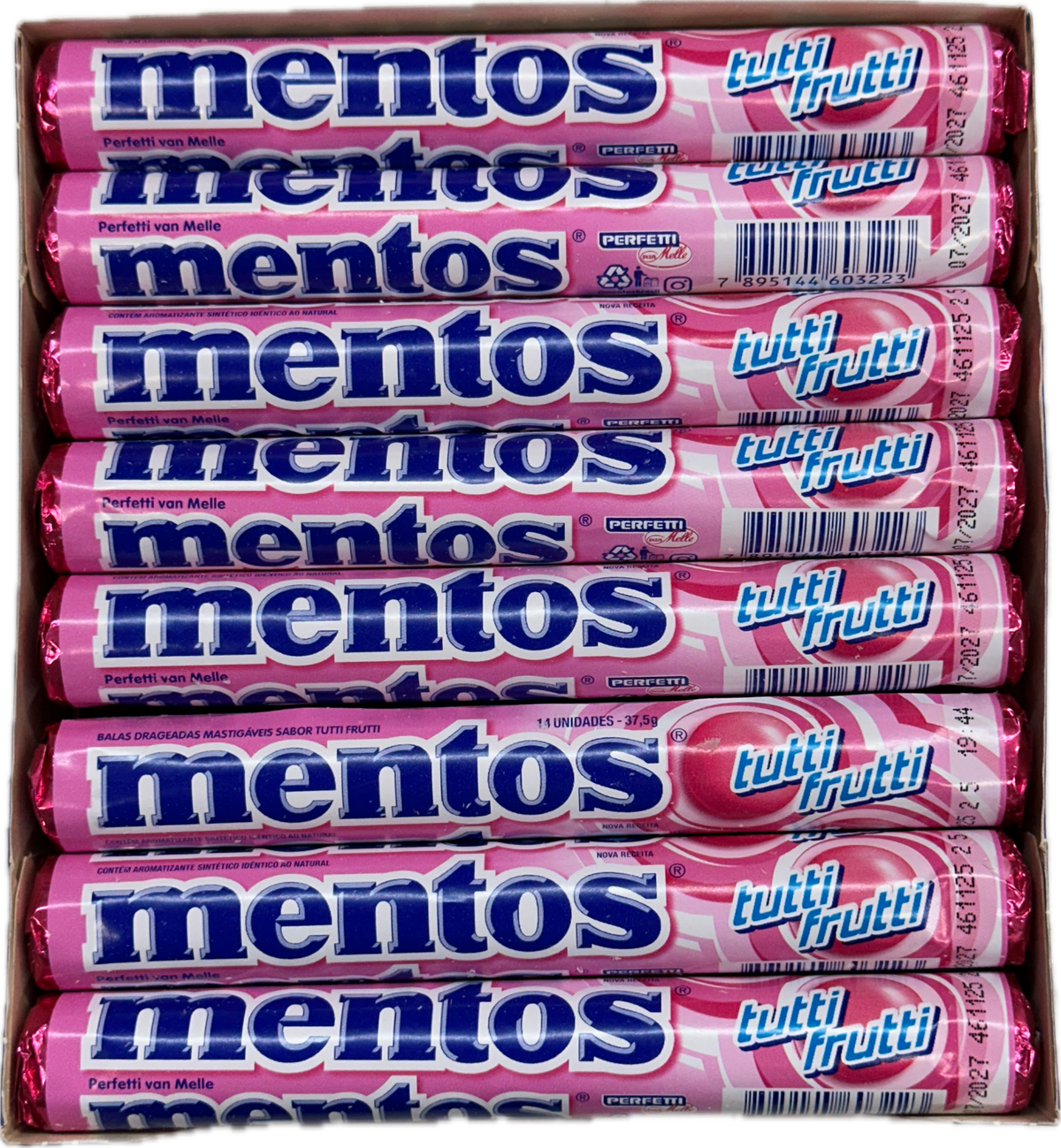 Mentos Mint Tutti Frutti Quantity 16 Rolls Per Box Sweet Browse at UsaCandyWholesale.Com