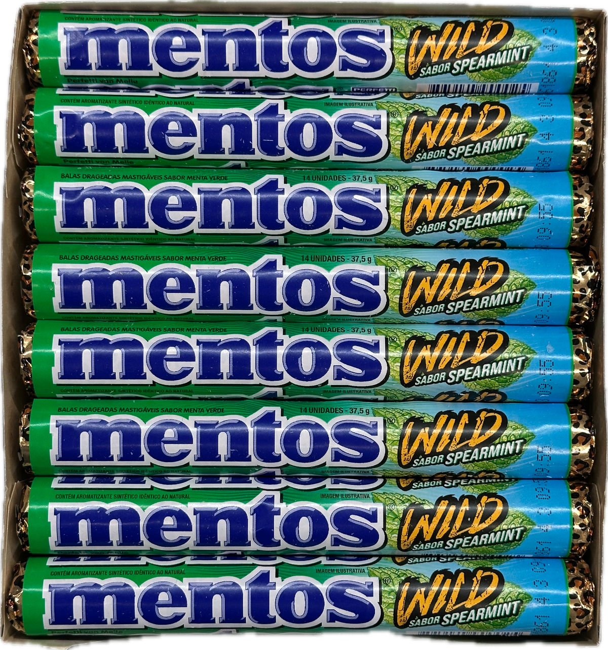 Mentos Mint Wild Sabor Spearmint Quantity 16 Rolls Per Box Sweet Browse at UsaCandyWholesale.Com