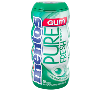 Mentos Pure Sugar Free Gum Spearmint Flavor Quantity 10 Pieces Per Unit 10 Units Per Box Sweet Browse at UsaCandyWholesale.Com